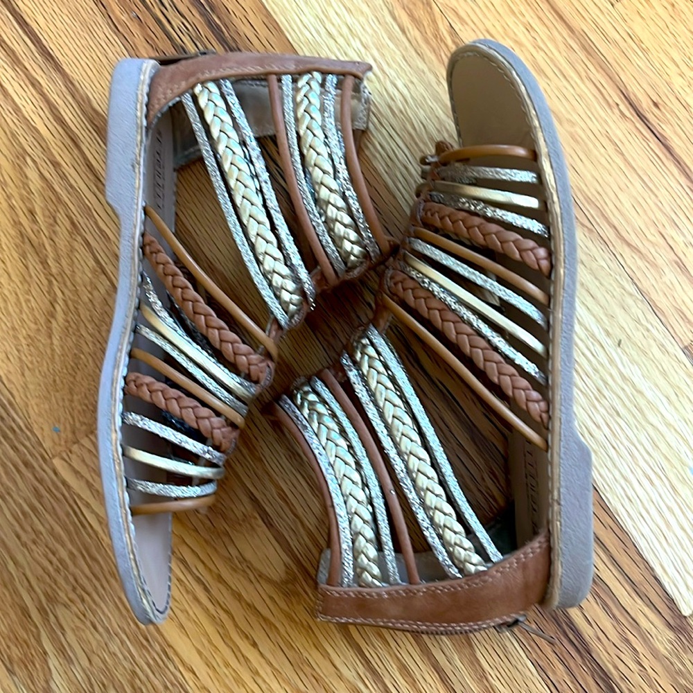 Gold gladiator sandals